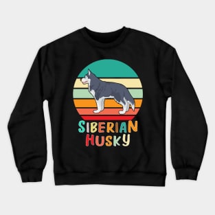 Vintage Retro Siberian Husky Crewneck Sweatshirt